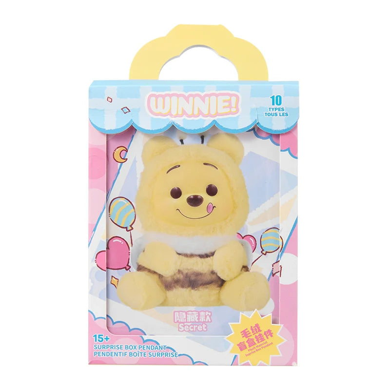 【Sale】Winnie-The-Pooh Collection Naughty Team Vinyl Plush Pendant Surprise Bling Box