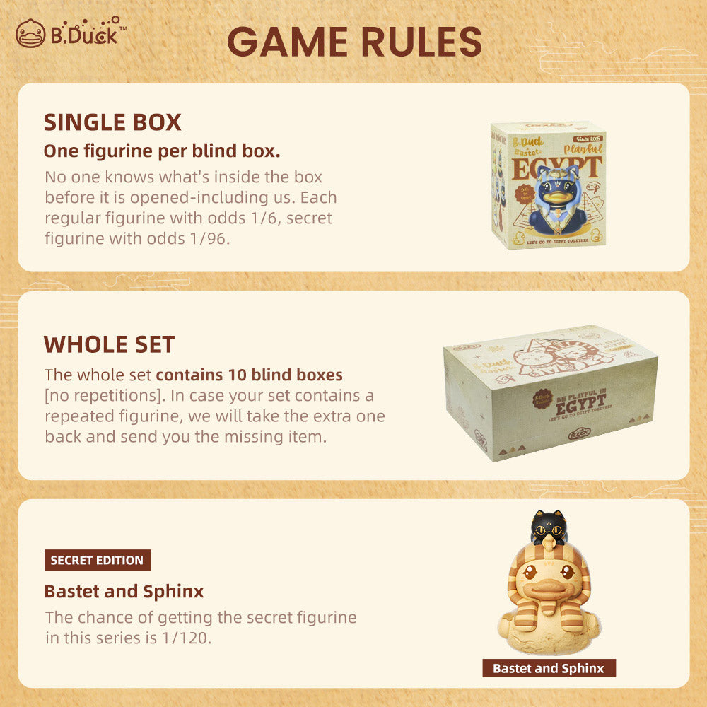 【B.Duck&TB】Bastet X B.Duck Be Playful In Egypt Series Blind Box