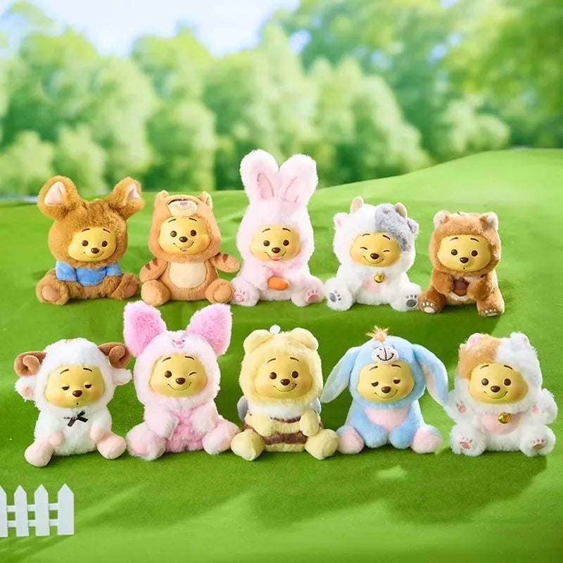 【Sale】Winnie-The-Pooh Collection Naughty Team Vinyl Plush Pendant Surprise Bling Box