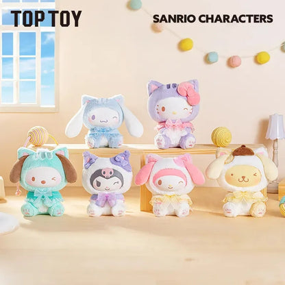 Sanrio Characters Play With Kittens Series Plush Pendant Blind Box