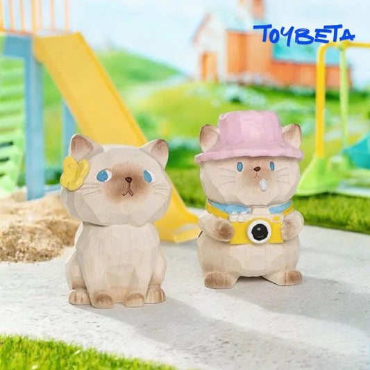 Cat's Travel Diary Series Blind Box Mini Figures（2 PC） [Material: Resin]