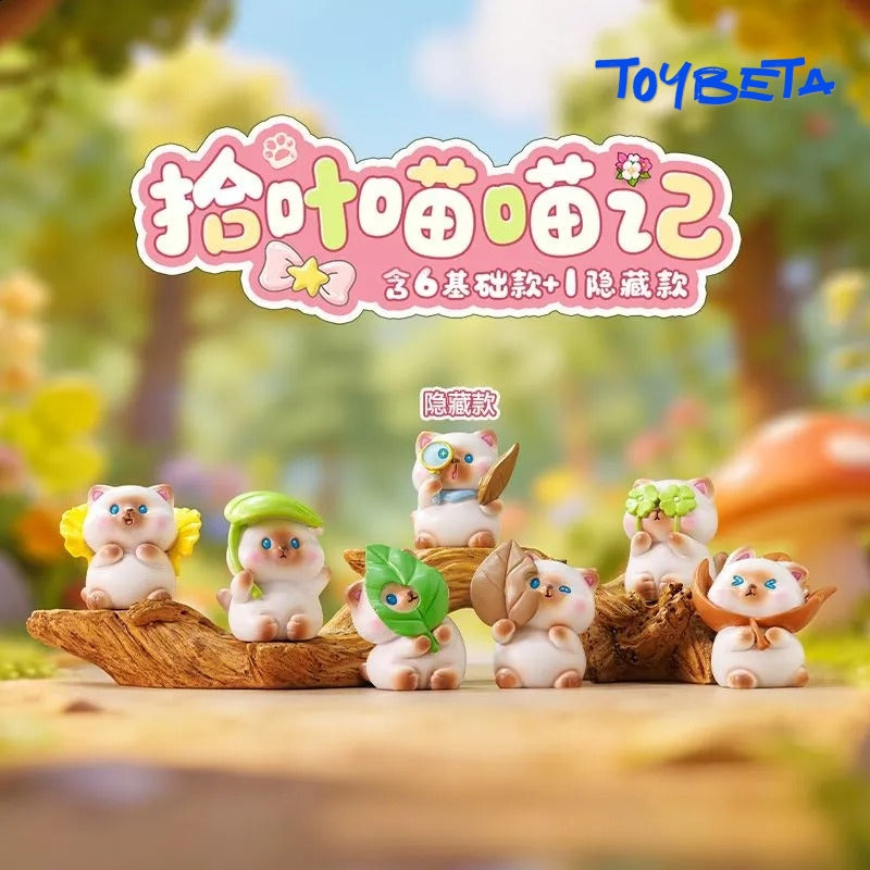 Leaf-Picking Meow Series Blind Box Mini Figures [Material: Resin]